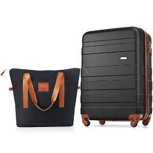 LOVMOR Luggage Sets 4 Piece, Expandable ABS Durable Suitcase with Travel Bag, Carry On Luggage Suitcase Set with 360° Spinner Wheels - 1 of 4