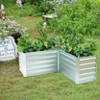 LuxenHome L-Shaped Galvanized Steel Raised Garden Bed Planter Silver - 4 of 4