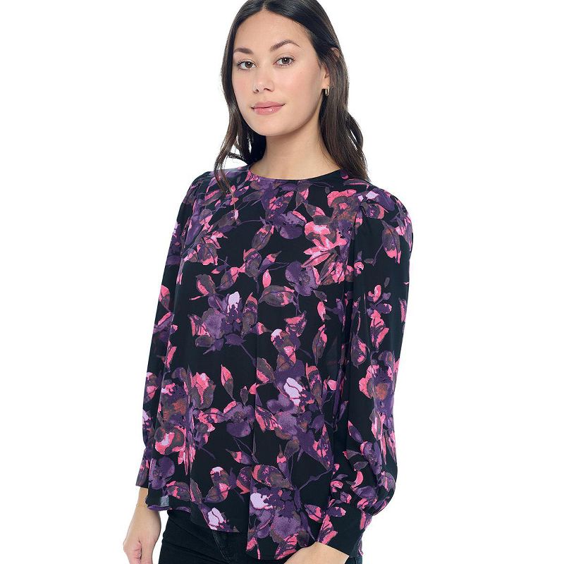 WEST K Women's Malaya Long Sleeve Printed Blouse with Wide Cuff, 2 of 6