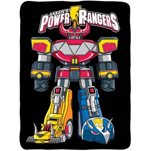 Power Rangers Megazord Blanket 46" X 60" Flannel Fleece Throw - 1 of 3