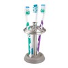 iDesign Toothbrush Holder with 4 Divided Sections - Matte Gray/Brushed - 4 of 4