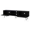 70.9" Manufactured Wood Hairpin Leg TV Rack with 2 Hinged Drawers, 2 Shelves and Cable Management for TVs up to 55" - 4 of 4