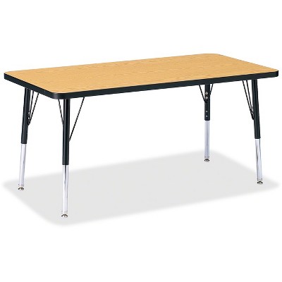 Jonti-Craft Berries Elementary Oak Laminate Rectangle Table (24 x 48) in Black