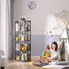 Aheaplus 4-tier Rotating Bookshelf, 360-degree Display Corner Bookcase with Storage - 3 of 4