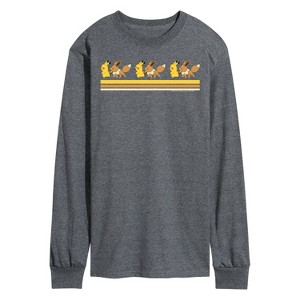 Men's - Pokémon - Pikachu Evee Retro Long Sleeve Graphic T-Shirt - 1 of 4