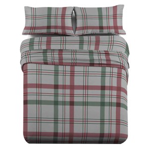Egyptian Linens Heavyweight Printed Flannel Sheets 170GSM - Dessines Plaid - 1 of 3