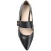 Journee Signature Womens Genuine Leather Emerence Loafer Pointed Toe Slip On Flats Black 6.5 - 4 of 4