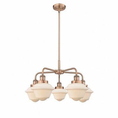 Oxford - 5 Light Stem Hung Chandelier In Art Deco Style-13.5 Inches Tall and 24.5 Inches Wide