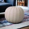 20"  Cotton Round Pouf Ottoman - 2 of 4