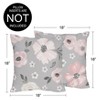 Sweet Jojo Designs Girl Decorative Throw Pillow Covers 18in. (Pillow Inserts Not Included) Watercolor Floral Grey Pink and White 2pc - 4 of 4