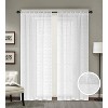 RT Designer Collection Laura Textured Sheer Rod Pocket Luxurious Modern Design Curtain Panel Pair 37" x 84" White - 2 of 4