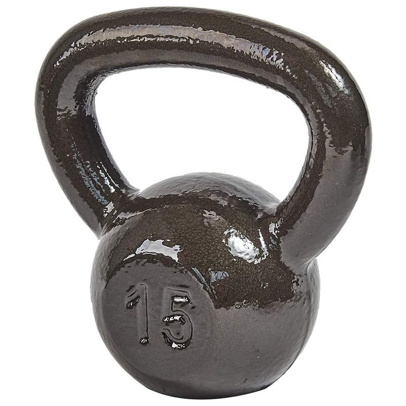 Everyday Essentials 15 Pound Full Body Fitness Exercise Strength Training Free Weight Kettlebell Weight Equipment for Home and Gym Workouts, 3 of 9
