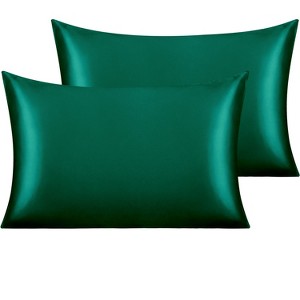 2 Pack Satin Pillowcases for Hair and Skin, Luxurious and Silky Pillow Cases with Envelope Closure - NTBAY - 1 of 4