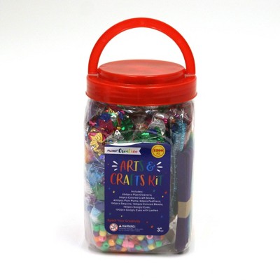 1200pc Arts & Crafts Kit in Plastic Tub with Handle Blue - FLOMO