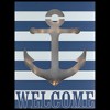 Northlight LED Lighted Striped “Welcome” Anchor Wall Art - 9.75" - Blue and White - 2 of 3