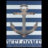 Northlight LED Lighted Striped “Welcome” Anchor Wall Art - 9.75" - Blue and White - image 2 of 3