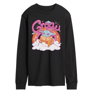 Men's - The Mandalorian - Grogu Kawaii Long Sleeve Graphic T-Shirt - 1 of 3