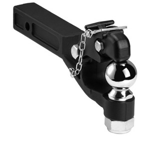VEVOR Pintle Hook, 20000 lbs, Pintle Hook Hitch for 2-inch Hitch Hook Military Receiver, Combination 2-5/16-inch Hitch Ball, Black - 1 of 4