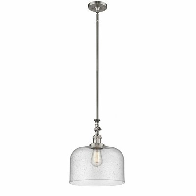 Bell - 1 Light Stem Hung Mini Pendant In Industrial Style-15 Inches Tall and 12 Inches Wide