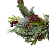 Northlight Icy Winter Foliage and Plaid Bow Artificial Christmas Twig Wreath, 23 inch, Unlit - 3 of 4
