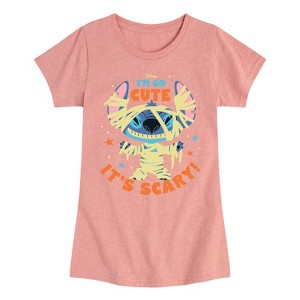 Girls' - Lilo and Stitch - So Cute It's Scary Fitted Short Sleeve Graphic T-Shirt - 1 of 4