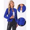 Allegra K Women's Casual Stand Collar Open Front Long Sleeve Button Decor Jacket - 2 of 4