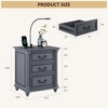 Fredees Farmhouse Nightstand with Hidden Drawer and 3 Large Storage Drawers, Smart Bedside End Table with LED Light and Human Sensor Charging Station - 2 of 4