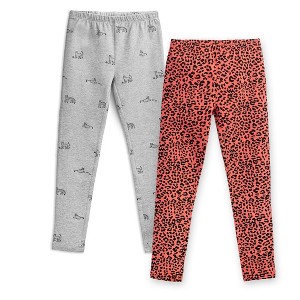 Mightly Toddler 2pk Fair Trade Organic Cotton Reinforced Knee Leggings - 1 of 4