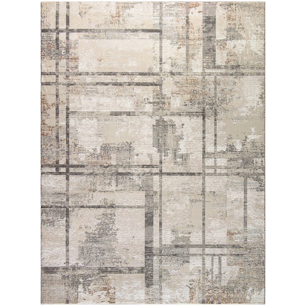 Photos - Area Rug Nourison 9'x12' Modern Geometric Sustainable Woven  with Lines Bei 