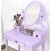 Vanity Desk Modern with Swivel Mirror and 3 Drawers for Bedroom 30in Wide-3irtyhousy - 2 of 4