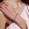 EVERLY JEWELRY | Yellow Plated Sterling Silver 12 CT TGW Created Pink Sapphire Bracelet, 7.25-inch - 3 of 4
