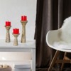Mela Artisans Floral Vine Rustic White Pillar Candleholders, Set of 3 - 4 of 4