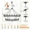 Modern Wagon Wheel Chandelier 2 Tier Farmhouse Chandeliers,Ceiling Pendant Light Fixture for Kitchen Entryway Dining Living Room - 4 of 4