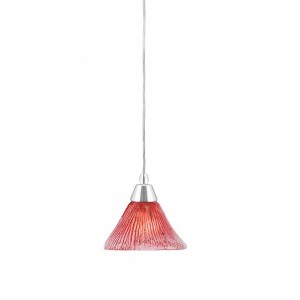 Toltec Lighting Any 1 - Light Pendant in  Chrome with 7" Raspberry Crystal Shade - 1 of 1