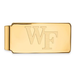 Black Bow Jewelry 10k Yellow Gold Wake Forest Demon Deacons NCAA Money Clip - 1 of 3