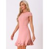Allegra K Women's Cap Sleeves Round Neck Tiered Ruffled Hem Midi Dress - 2 of 4