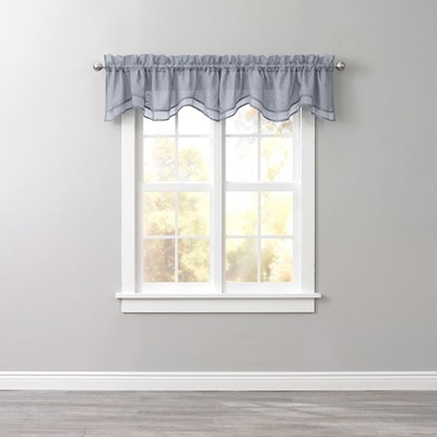 BrylaneHome BH Studio Sheer Voile Layered Valance