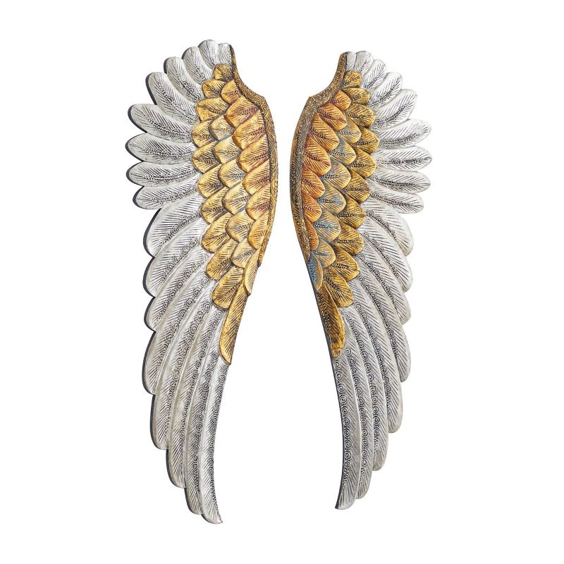 Wood Bird Carved Angel Wings Wall Decor Set of 2 Gold - Olivia &#38; May, 5 of 6