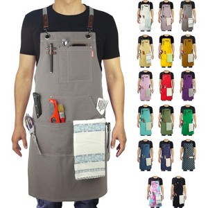 Heavy-Duty Multi-Pocket Canvas Apron - for Gardening, Painting, BBQ, Carpentry & More, Adjustable Sizes M to XXL for All Professions - 1 of 4