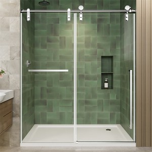 COWLOWN Frameless Sliding Shower Door, Adjustable Shower Screen with 8mm Tempered Glass - 1 of 4