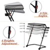 FurnitureR Adjustable Folding TV Tray with 4 Height & 3 Tilt Angle, Foldable Dinner Trays Laptop Snack Table with Cup Holder for Bed & Sofa, Set of 4 - 2 of 4