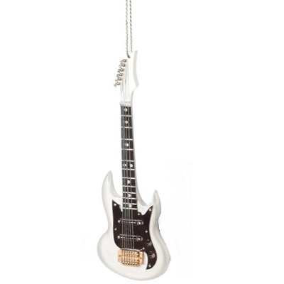 Ganz 7" Silver and Black Electric Guitar Christmas Ornament