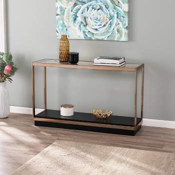Lexing Glass Top Console Table Champagne - Aiden Lane