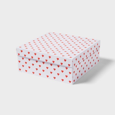 Valentine's Day Square Gift Box with Heart Print - Spritz™