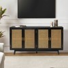 Buthrotos Living Room Solid Wood TV Stand for TVs up to 65"  With 4 rattan doors | KARAT HOME - 2 of 4
