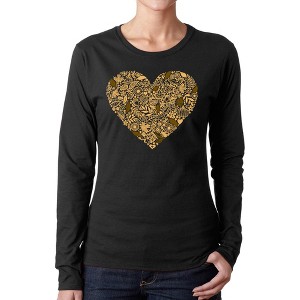 LA Pop Art Fall Vibes  - Women's Word Art Long Sleeve T-Shirt - 1 of 4