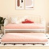 NicBex Twin Size Daybed, Metal Day Bed Frame with Twin Size Trundle, No Box Spring Needed, White - 2 of 4