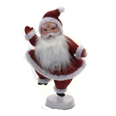 Christmas 7.0" Dancing Red Glitter Santa Retro  Mid Century Figurine  -  Decorative Figurines