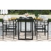 NicBex Outdoor Counter Height Dining Set,Set of 5,Iron Dininf Table&4 Barstools Acacia Armrest,Patio Conversation Set for Balcony&Backyard - 2 of 4