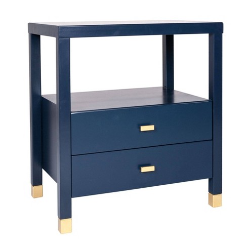 Hooper Accent Side Table Navy Blue, Navy Side Table With Storage